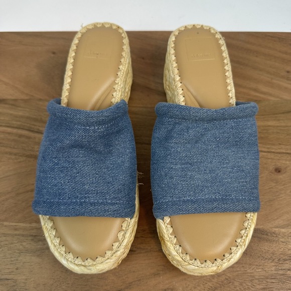 Dolce Vita Shoes - Womens Dolce‎ Vita Chavi Blue Denim Platform Espadrille Slides Sandals Size 9 M